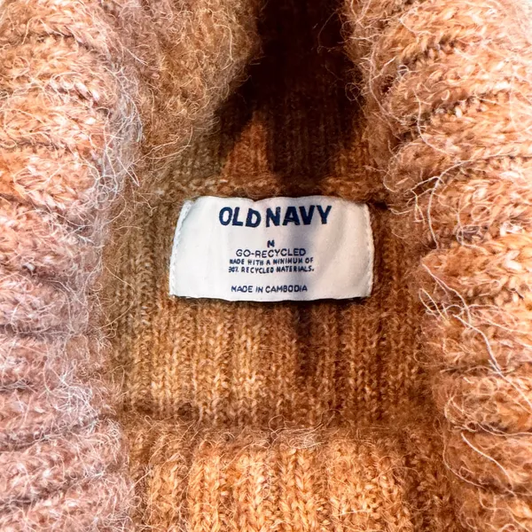 Old Navy Womens Medium M Ribbed Turtleneck‎ Cropped Sweater Toasty Orange - Image 4