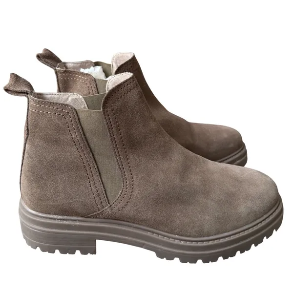 Steve Madden Marceline Taupe Suede Lug Sole Chelsea Ankle Boots Womens 10 - Image 2