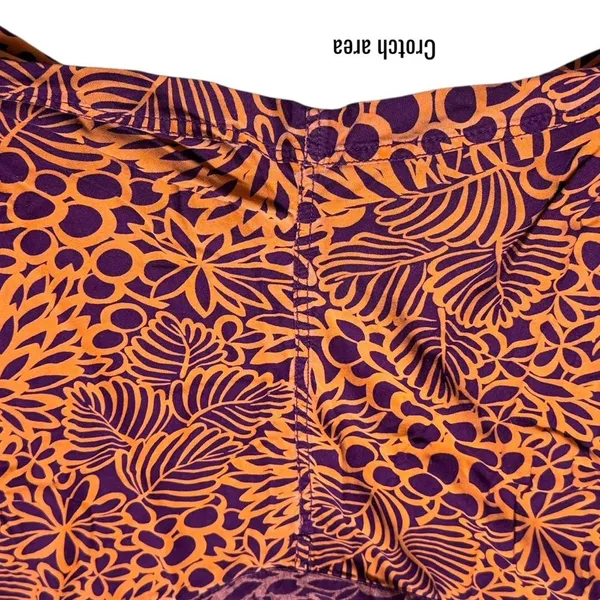 Sundance Orange Purple‎ Floral Abstract Print Pull on Pants Coastal Lagenlook M - Image 7