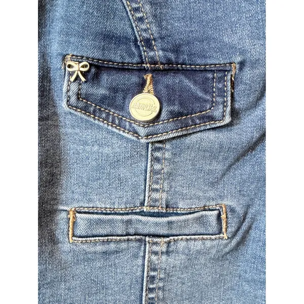 Nanette Lepore Blue Denim Vest Bow Detail Size S Western Y2K Cowgirl - Image 5