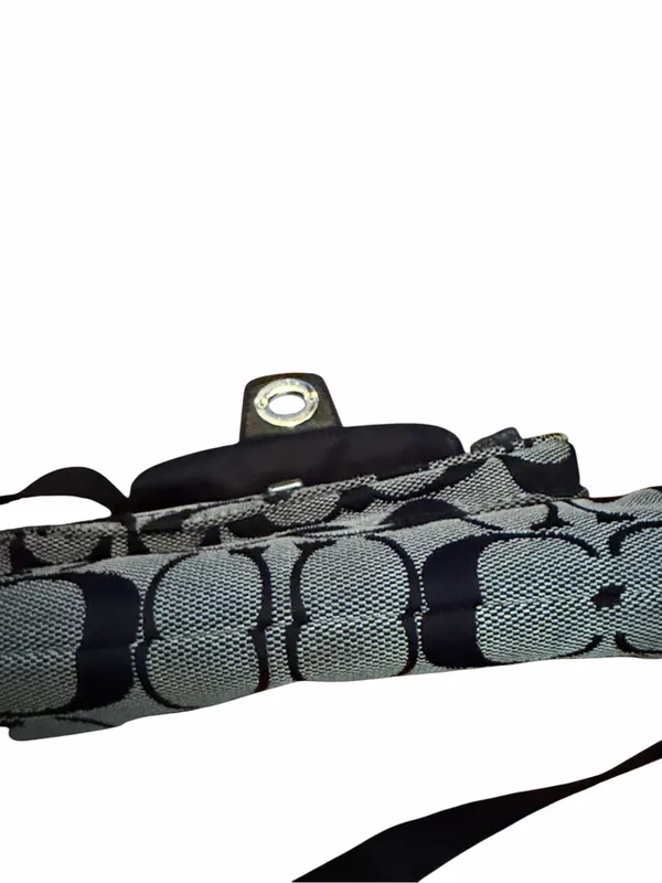 Coach Signature Black & Gray Crossbody Bag - Image 4
