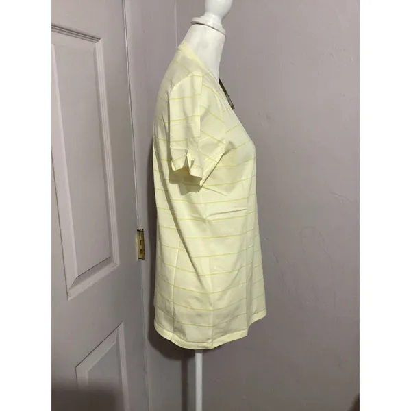 Everlane Organic Cotton Crew Neck Short Sleeve Yellow Striped T-Shirt L - Image 3