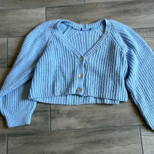 Nasty gal blue cropped cardigan sweater - Image 2