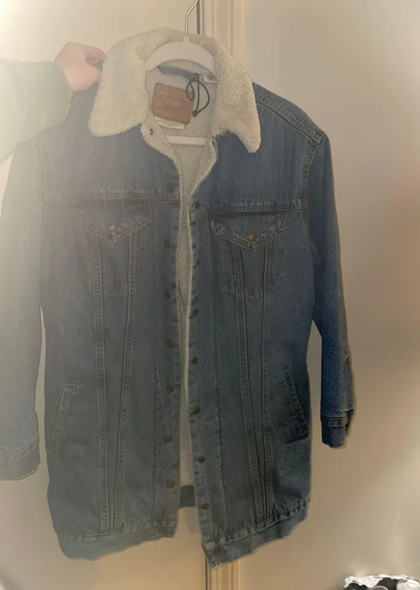 Levi's Long Sherpa-Lined Trucker Jean Jacket - Image 2