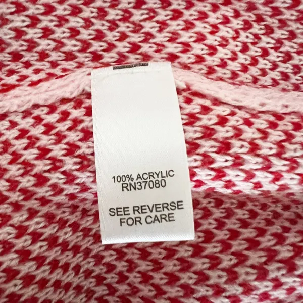 Cato Fashions Candy Cane Festive Holiday Print Pattern Crew Neck Sweater Pink - Image 3