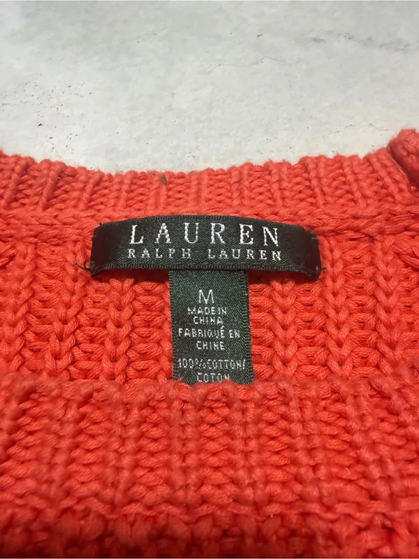 Lauren ralph lauren orange Crewneck Sweater cotton medium - Image 5