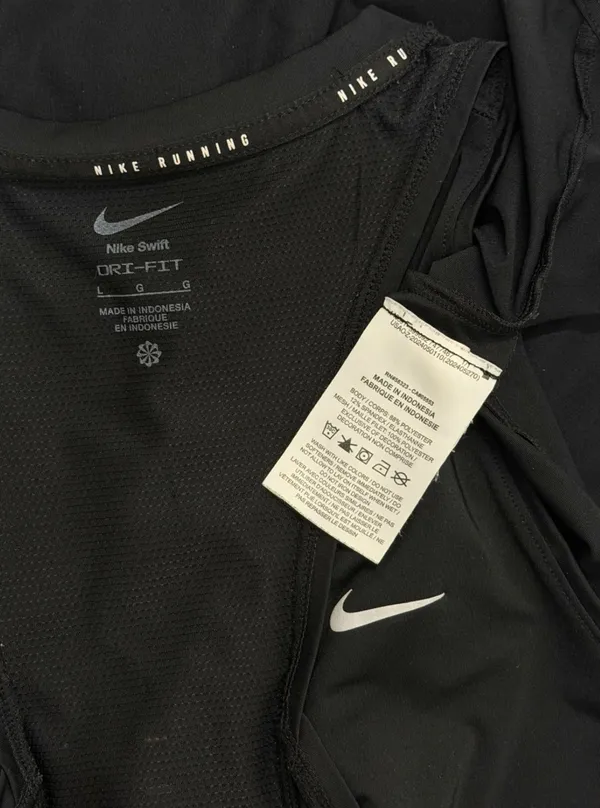 Nike Swift Dri Fit Running Tank Top Black Womens Large - Image 7