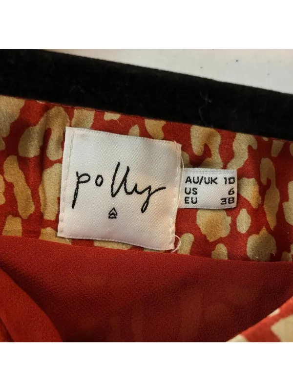 Princess Polly Mini Skirt Satin Leopard Print Orange 6 - Image 3