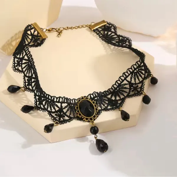 Gorgeous Retro Style Tassel Crystal Lace Necklace‎ Faux Fashion Jewelry - Image 9