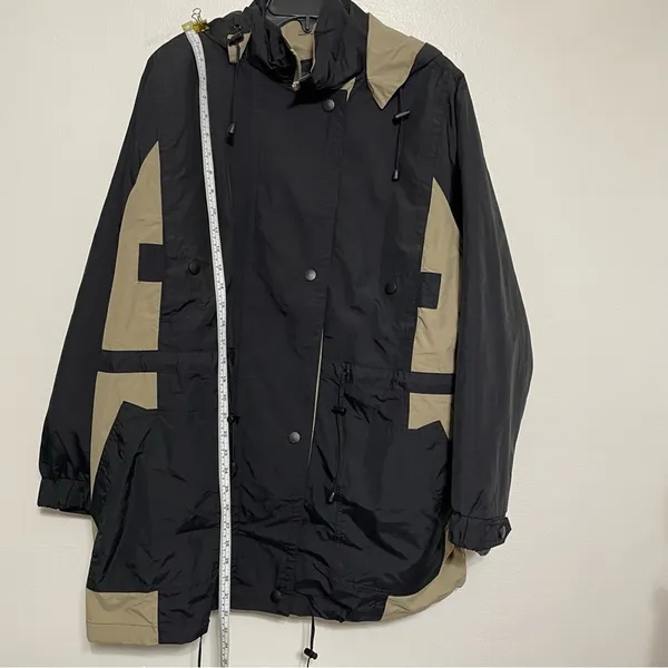 Woman Within Hooded Utility Jacket Black Tan 18/20 NWOT - Image 4