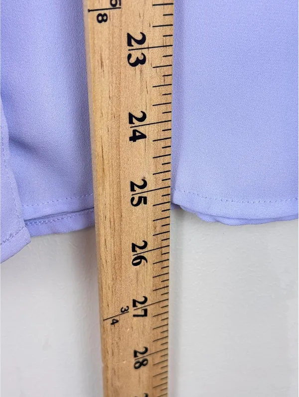 LOFT Lavender White Contrast Collar Utility Blouse Button Down Shirt XS - Image 10