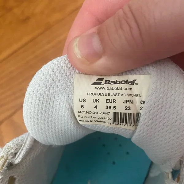 Women's Babolat Propulse Blast AC Blue White Tennis Shoes Size 6 31S20447‎ - Image 6