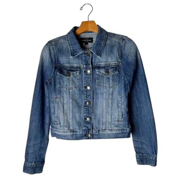 J Crew Jacket Women XXS Blue Indigo Classic Denim Button Front Jean Outdoor‎ - Image 2