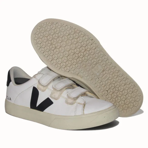 VEJA Recife White Black Leather Sneakers 40 US 9 - Image 10