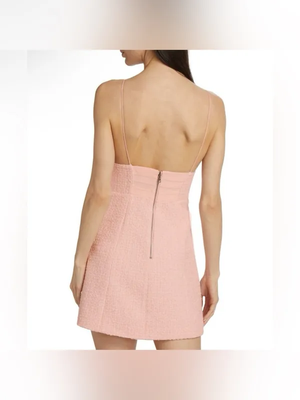 Nwt Alice + Olivia Pink‎ Lace Carli Tweed Mini Dress Sz 10 - Image 2