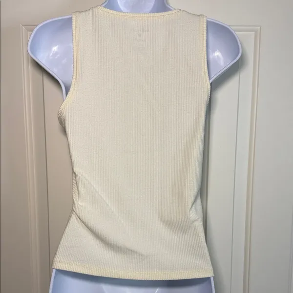 American Eagle Ribbed Off White Tank - Image 2