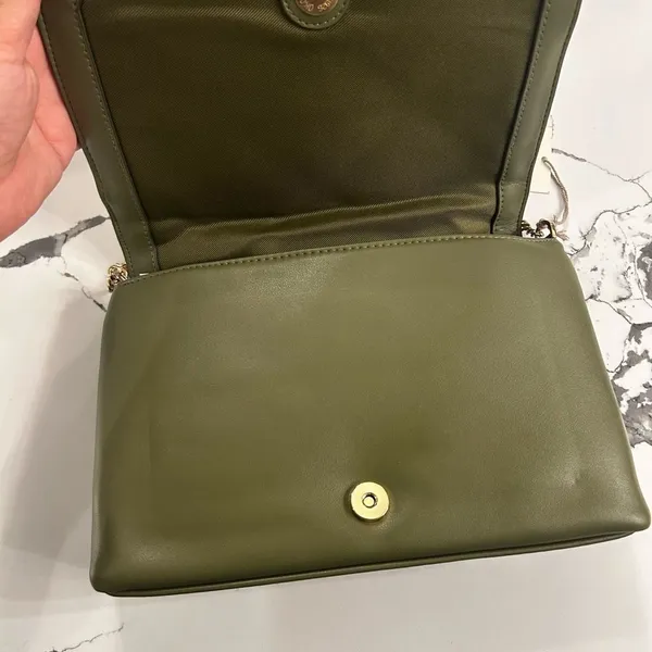 Olive Quilted Chain Shoulder Bag Purse NWT Green - Image 4