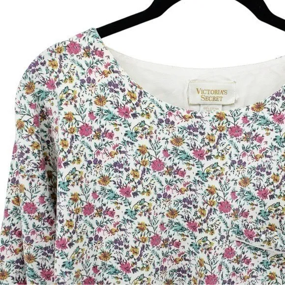 Vintage Victoria's Secret Gold Label Floral Cottagecore Sleep Shirt/Dress S - Image 3