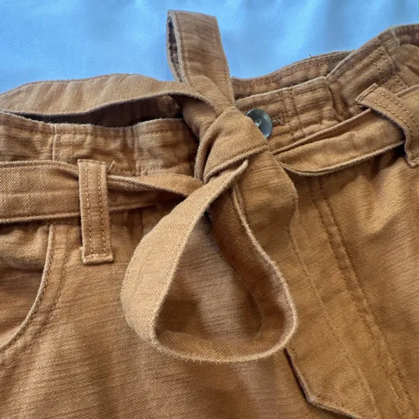 JCrew Paperbag High Rise Wide Leg Crop Twill Pants Terracotta Women’s size 6 - Image 8