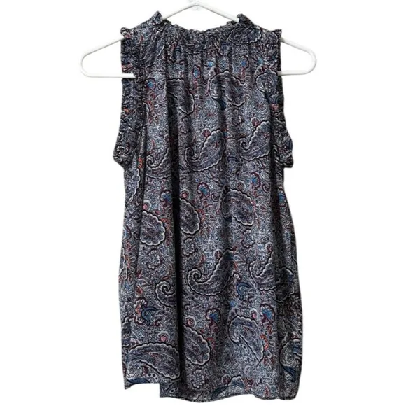 Gap Ruffle Sleeve Top Women Sz XS‎ Paisley Polyester Lightweight Colorful Preppy - Image 2