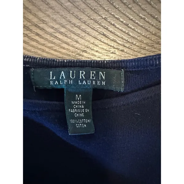 Lauren Ralph Lauren‎ Striped Nautical Boatneck Top – Lace-up Sleeves – Medium - Image 4