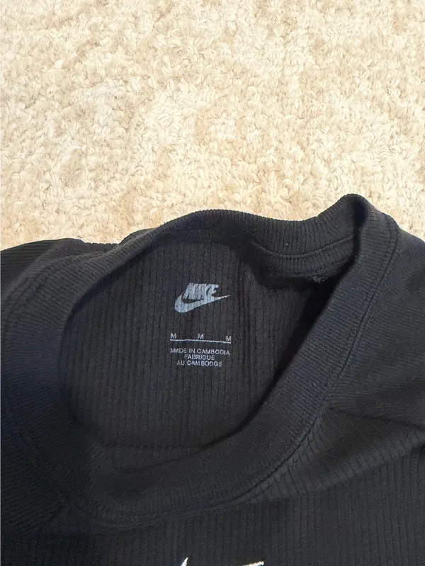 Nike Sportswear Chill Knit Women's Tight Short-Sleeve Ribbed Top Size M Black - Image 5
