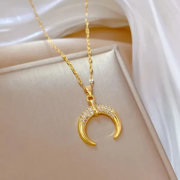 Boutique NEW Crescent Moon Pendant Necklace | 14k Gold Over‎ Sterling - Image 7