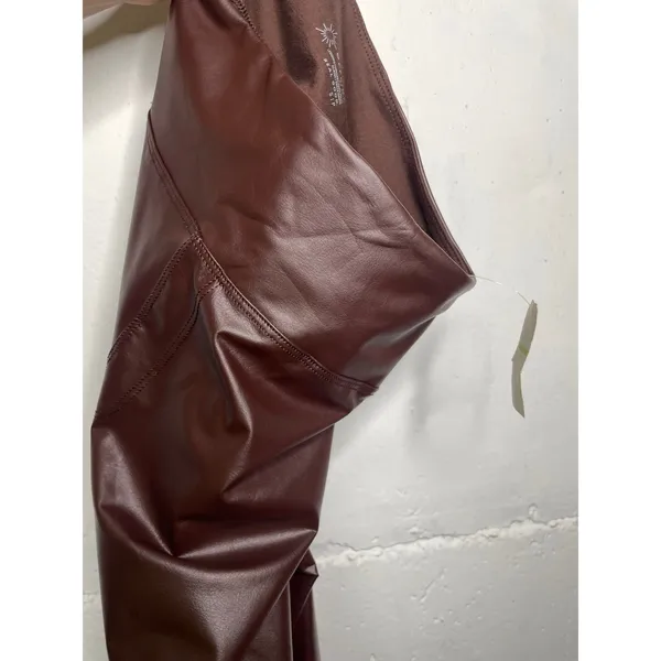 NEW Offline by Aerie SMALL Real Luxe Faux Leather High Waist Legging Dark Brown - Image 11