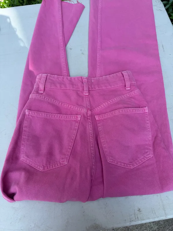 Hot Pink ZARA Jeans Wide leg High-Waisted - Image 3