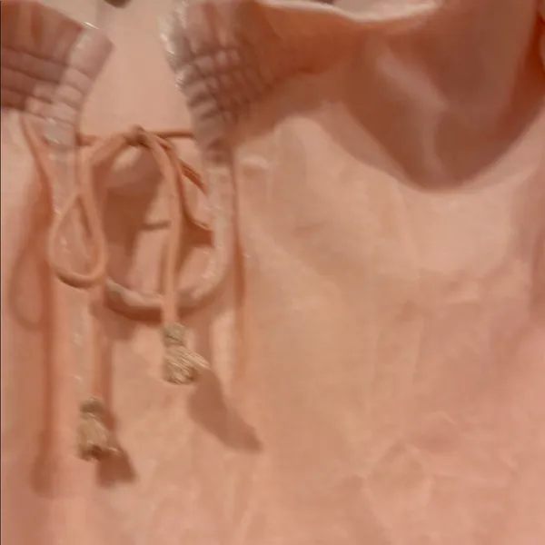 Free People Terese Blush‎ Ruffled velvet Blouse medium NWT - Image 5