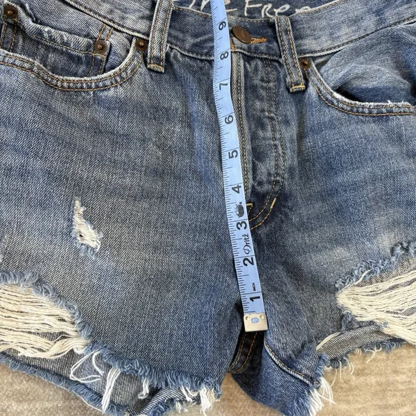 We the Free People Shorts Womens 26 Denim Mid Rise‎ Boho Beach Summer Coastal - Image 10