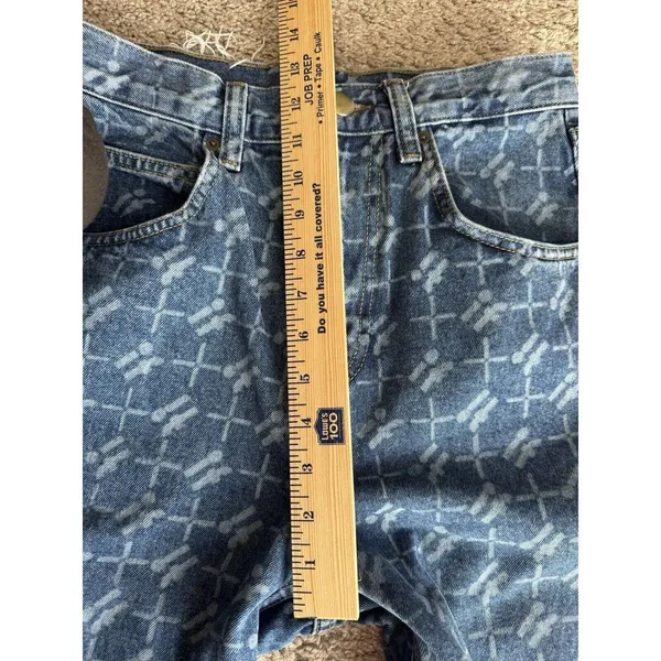Urban Outfitters iets frans Monogram Denim Baggy Boyfriend High Rise Jeans Women’s Size 27 - Image 9