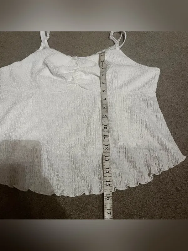 SHEIN White Textured Lace-Trim Summer Tank Top - Image 9