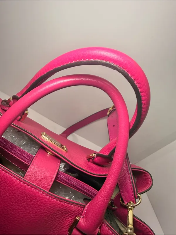 MICHAEL Michael Kors Sutton Medium Pink Pebbled Leather Satchel - Image 4
