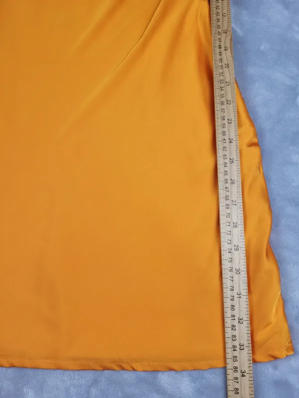 Riley Hubatka x Peppermayo Orange Satin One Shoulder Mini Dress Size US 8 - Image 6