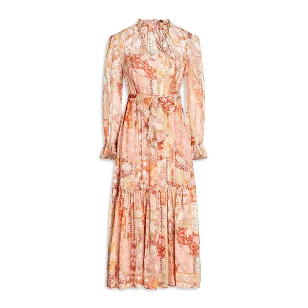 Zimmermann Kaleidoscope Tubular Midi Dress Red Swirl Floral Sz‎ US 2P NEW $1150 - Image 13