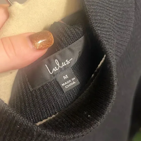 ✨Lulus Baby Got Backless Black Mock Neck Tie-Back Sz Medium Sweater✨ - Image 10