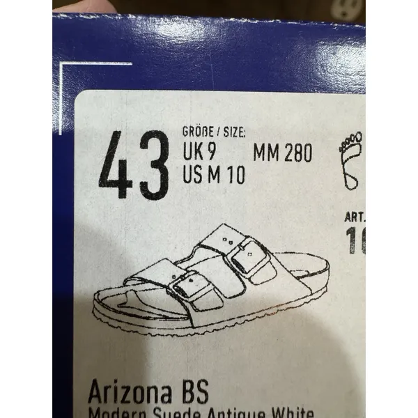 BIRKENSTOCK ARIZONA BS SOFT FOOTBED Modern SUEDE ANTIQUE WHITE Size 10 Men's - Image 7