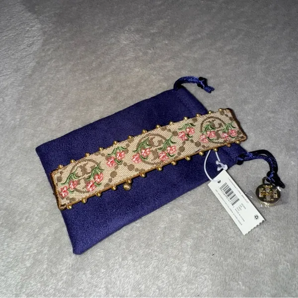 Tory Burch T-Monogram Floral Bracelet NWT with Tory Burch mini dust bag - Image 4