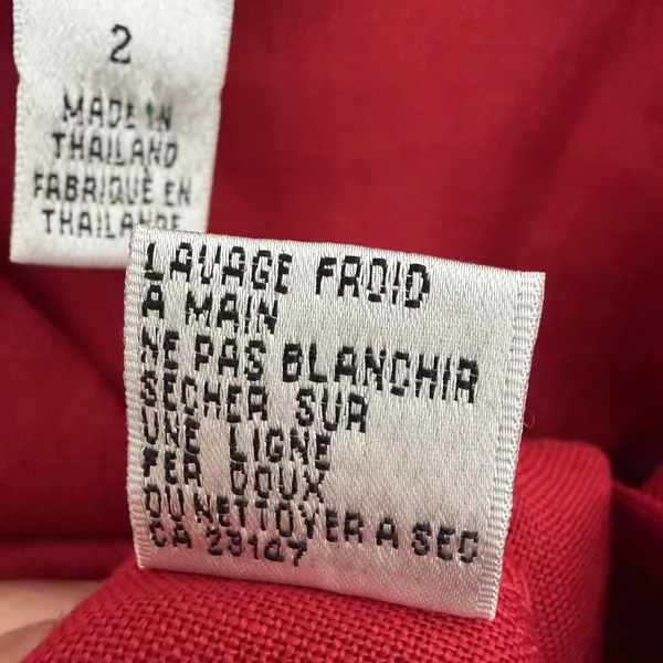 Talbots Irish Linen Red Button Down Blouse Top 2 Petite Quiet Luxury Coastal - Image 7
