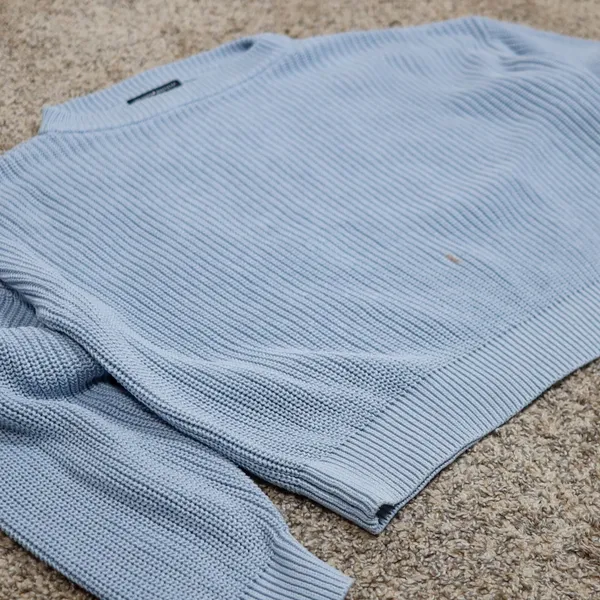 Brandy Melville Light Blue Ribbed‎ Knit Cropped Sweater - Image 6