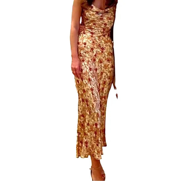 Park & Fifth Kingston Floral Print Satin Strappy Slip Dress Large NEW - Image 12