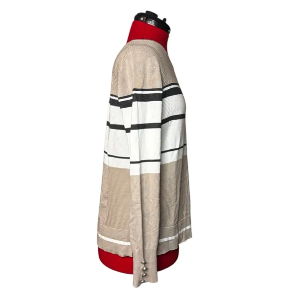 Lety & Me Striped Sweater Black Size M - Image 5