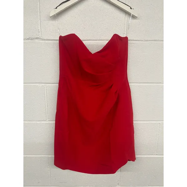 NWT Nookie Sz L Bisous Red Strapless Sweetheart Mini Party Holiday Club Dress - Image 3
