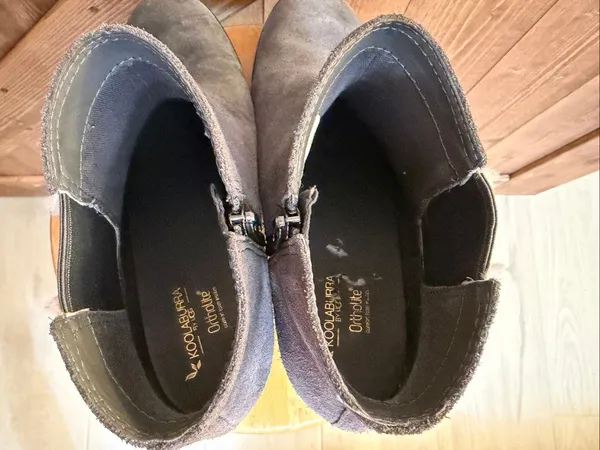 Koolaburra Women’s Size 10 Gray Suede Wedge Ankle Boots - Image 7