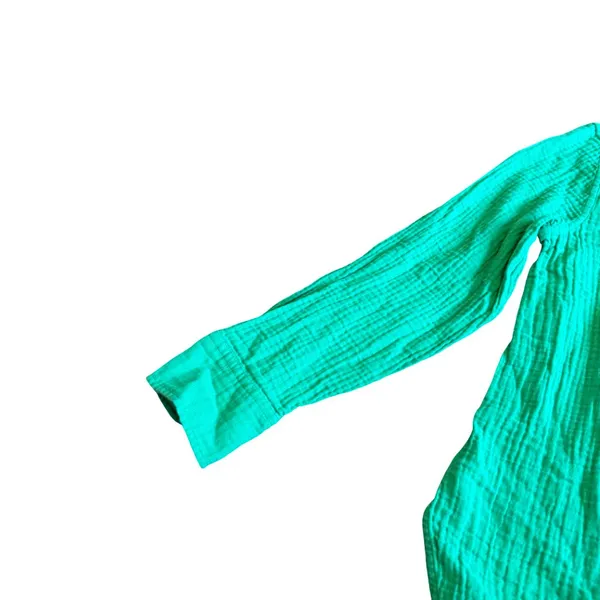 J. Crew Re-Imagined Classic Fit Gauze Button-Down Shirt Green Size 4 Women's - Image 7