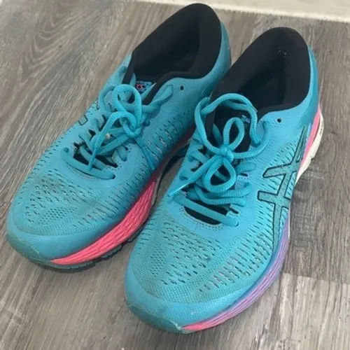 Asics Gel Kayano 25 Womens Running Shoes Blue‎ Pink Size 7.5 - Image 2