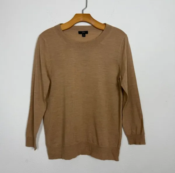 J.Crew Merino wool Tippi sweater Light Brown Lightweight NWT Women’s Medium - Image 2