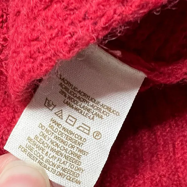 Free People Oversized Red Knit Sweater Slouchy Dolman Sleeves Size Medium - Image 8