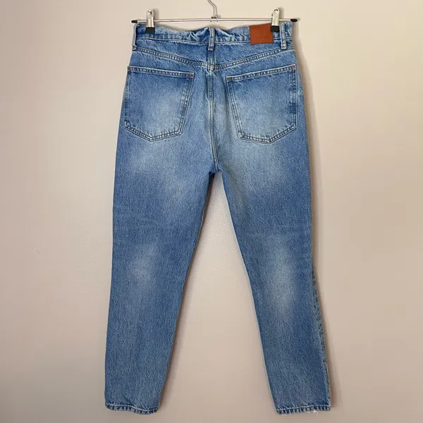 Anine Bing Sonya High Rise Button Fly Ankle Slim Leg Jeans Light Blue Wash 30 - Image 7